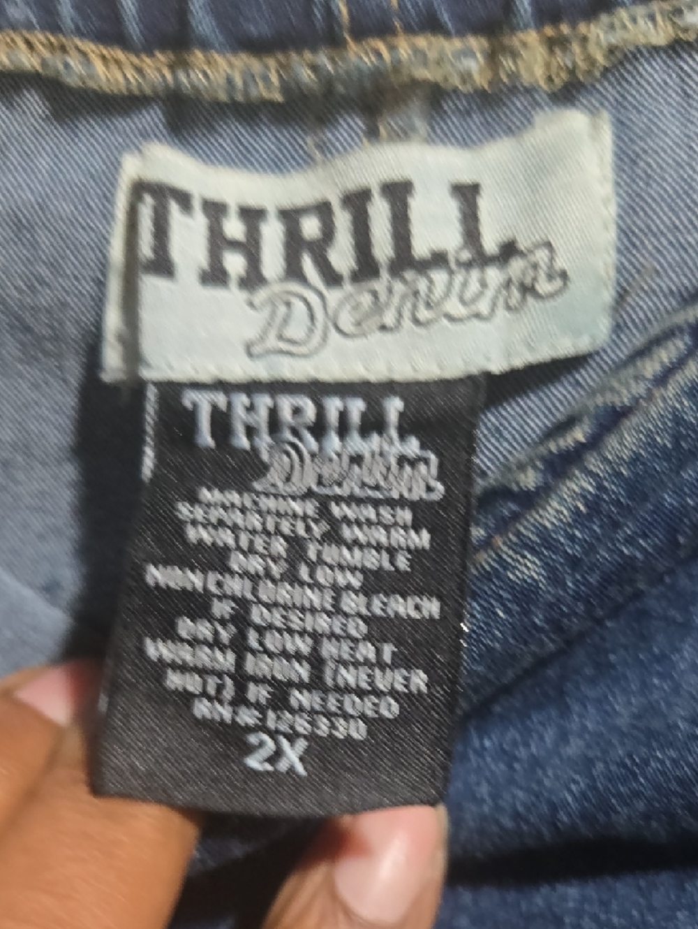 Thrill Denim Fringe Maxi Top - Dark Blue - Picture 3 of 4
